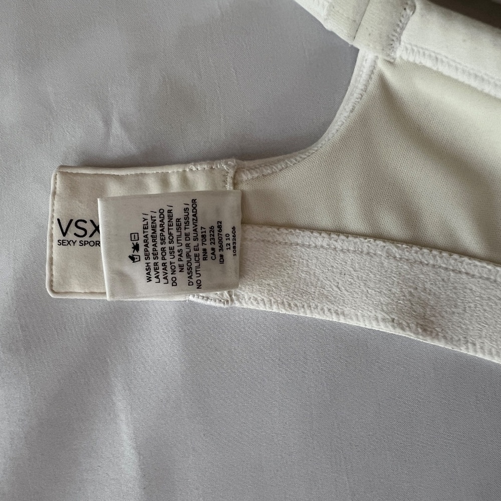 Victoria's Secret VSX Sport Bra Padded Racerback White Sz L - Picture 4 of 10